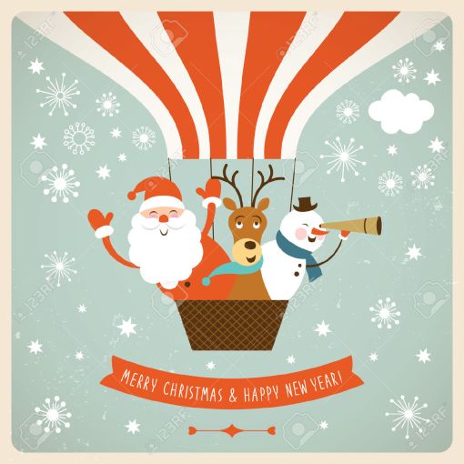 22504699-santa-deer-and-snowman-fly-a-hot-air-balloon-christmas-santa-vintage